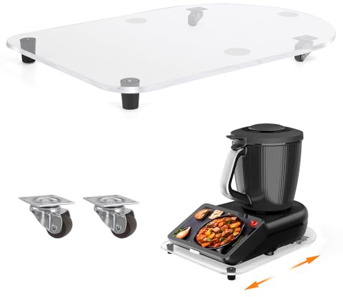 Glidbräda för Thermomix TM7, snabb flyttning rullbräda för Thermomix Vorwerk köksmaskin TM7 tillbehör underlag bräda (akryl – transparent)