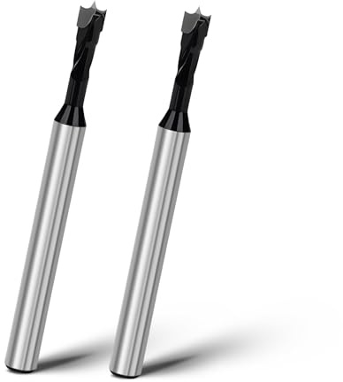 2 punte Forstner da 6 mm, per legno, 93 mm, lunghezza con gambo rotondo per fori profondi per legno, legno duro, legno tenero