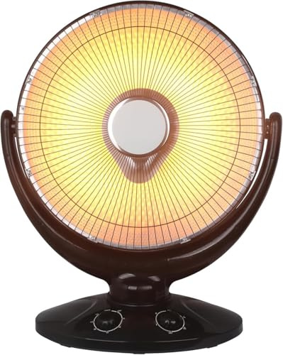 Stufa Elettrica Oscillante 900W, Stufa Carbonio 2 Livelli di Potenza (450/900W), Maniglia, Inclinabile, Timer, Sistema Anti Ribaltamento, Colore Nero