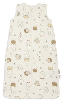 Jollein Saco de Dormir para bebé Jersey – 110 cm – Miffy Family Farm – 100% algodón – 0,5 TOG – Saco de Dormir de Verano para bebé – con Cremallera – Certificado Oeko-Tex