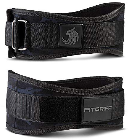 Fitgriff® V2 lyftarbälte för män och kvinnor, gymbälte, bodybuilding, styrkelyft, crossfit, träningsbälte, lyftarbälte (svart kamouflage, XXS)