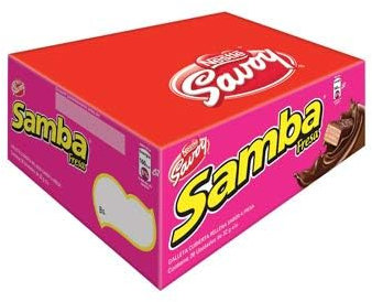 SAMBA Fresa, Galleta Cubierta de Chocolate Rellena sabor a Fresa, 20 Unidades de 1.1 oz c/u total 22.6 oz