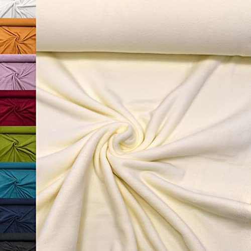 MAGAM-Stoffe Lisa Micro-Fleece Stoff uni Antipilling Meterware 50cm (02. Natur)