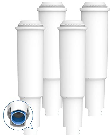AQUA CREST White Kaffeemaschinen-Wasserfilter, Ersatz für White 60209, 64553, 7520, 68739 - Kompatibel mit Verschiedenen Modellen von Jura Capresso, Impressa, 4er-Pack
