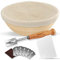 Anaeat 25 cm / 10 inch Bread Banneton Proofing Basket Set - 100% Natural Rattan Round Sourdough Proofing Basket with Bread Lame, Dough Scraper and Linen Liner Cloth for Professional & Home Bakers