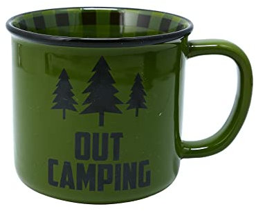 Pavilion Gift Company - Out Camping - 18 oz Coffee Mug Cup For Outdoorsy Woodsy RV Tent Cabin Camper Men Women Camp Gift