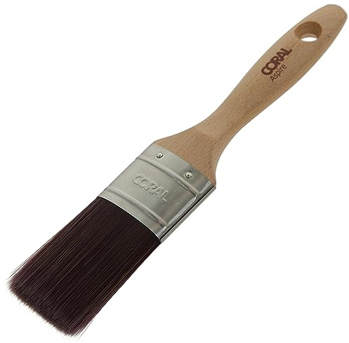Coral 31742 Aspire 1,5 tum målarborste professionell fast rak skärning med oval profil för snabb exakt ultralätt finish med handelsemulsion eller glans FSC trähandtag