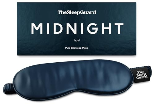 TheSleepGuard Pure Silk Sleep Mask [100% 6A Mulberry Silk, 22 Momme] Light Blocking Travel Essentials. Eye Masks for Sleeping. Black Oeko-Tex Blindfold. Eye Covers for Men & Women