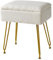 YMYNY Storage Ottomans, Chair Stool Upholstered, Footstool, Modern Teddy fleece material, Dressing Table Stool, Pouf Couch Stool, Metal Legs, for Living Room, Bedroom 40×30×47CM White HBD031W