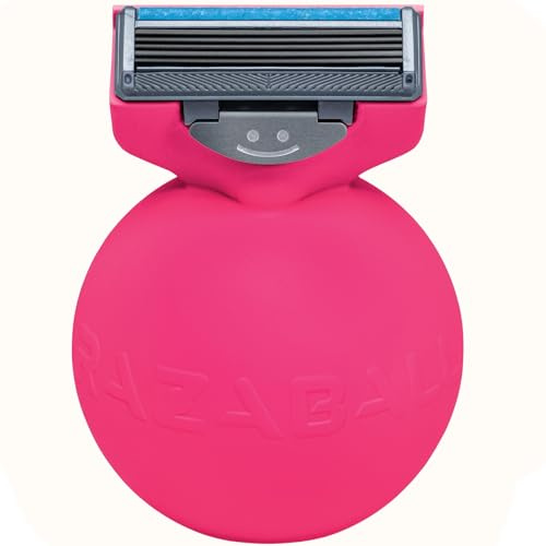 Razaball – Womens Razor + Pack of 3 Blades - Reusable Ladies Safety for Shaving – Girls First Razor - Smooth Sensitive Shave for Intimate, Bikini, Pubic Hair, Leg - Pink