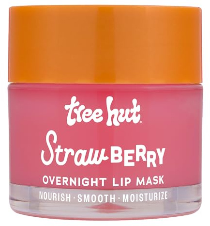 Tree Hut Strawberry Overnight Lip Mask | Leave on Overnight & Wake up to Soft, Hydrated Lips | Elevate your Self Care Routine | .6 oz.
