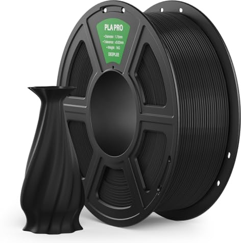 DEEPLEE PLA PRO Filament 1.75mm Black 1KG, Stronger Toughness 3D Printer Filament, PLA Filament Dimensional Accuracy ±0.02 mm, Neatly Wound, Fits Most FDM 3D Printers