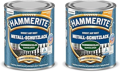 Hammerite Metallschutzlack Hammerschlag dunkelgruen 750ml (Packung mit 2)