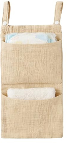Bolsa De Almacenamiento para Cuna, Organizador Colgante 1 Unidad, Bolsa para Pañales, Se Cuela En El Lado De La Cuna para Pañales, Juguetes Y Ropa, Color Caqui