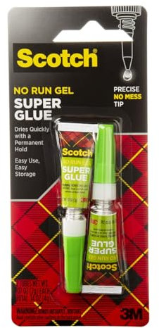 Scotch Super Glue Gel 0.7 oz (2gr.) per Tube | Clear color | Strong Adhesion | Instant Bonding | Glue Liquid with Precision Applicator | All purpose | Fast Drying | Super Glue | 2 tubes/pack