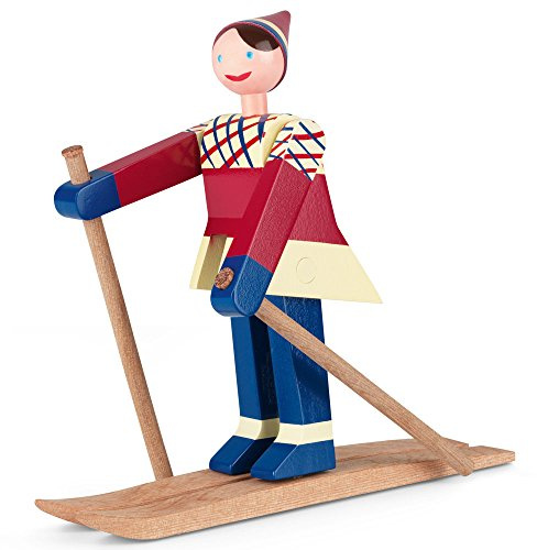 Kay Bojesen figure di sciatori Datti 15,5 cm figure in legno design originale, multi