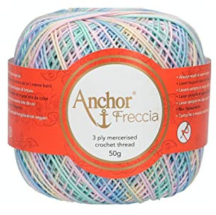 Anchor 4787006-09427 Häkelgarne, 100% Baumwolle, 9427, Stärke 6, 88 Gramm