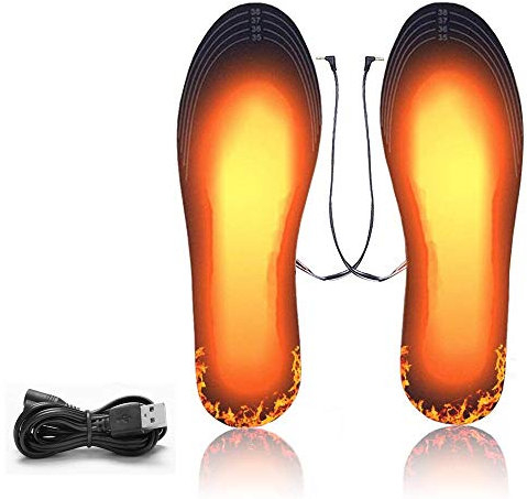 KIPIDA Beheizbare Einlegesohlen, Beheizbare Sohlen, USB-Fußwärmer waschbares Heizkissen, Sohlenwärmer, Fußwärmer Wärme Thermosohlen Wiederaufladbare,Wärmesohlen Elektrische Heizsohlen für Herren Damen