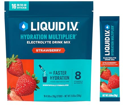 Liquid I.V.® Hydration Multiplier - Strawberry | Electrolyte Powder Drink Mix | 1 Pack (16 Servings)