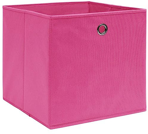 vidaXL 10x Aufbewahrungsbox Zusammenklappbar Spielkiste Regalkorb Faltkiste Korb Kinderbox Box Kiste Faltbox Vliesstoff 28x28x28cm Rosa