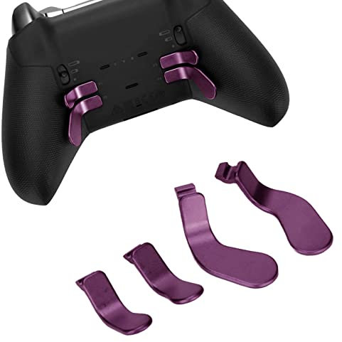For Xbox One Elite Controller Series 2 Model 1797 Controller Metal Replacement Parts, Including 4pcs Trigger Controller Paddles Stainless Steel Material(Purple)