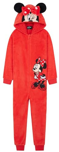Disney Stitch Onesie for Kids Fleece Pyjamas Lounge Wear Eeyore Minnie Mouse Stitch Gifts (3-4 Years, Red Minnie)