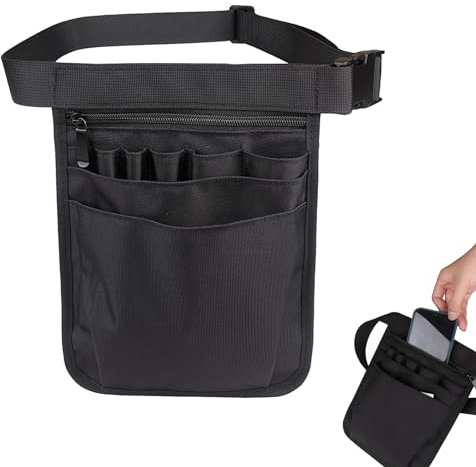 Gürteltasche Arbeit Einzelhandel, Krankenschwester Gürteltasche, Werkzeugtasche Für Damen Und Herren, Nurse Bag Mit Verstellbarem Gürtel, Schere Pflegeset Zubehör Werkzeugkoffer Schwarz