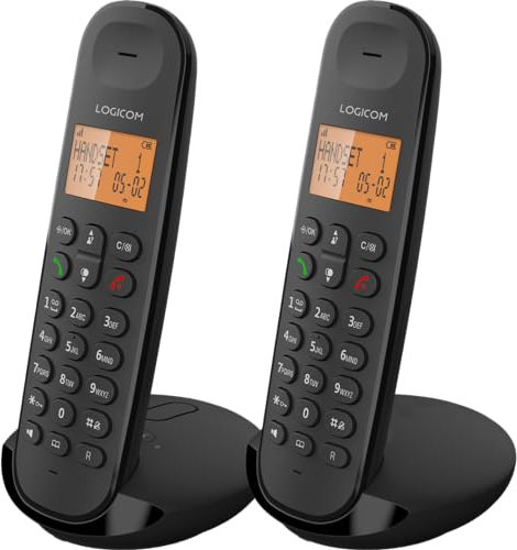 Logicom ILOA 255T Téléphone Fixe sans Fil avec Répondeur Enregistreur - Duo - Téléphones analogiques et dect - Noir