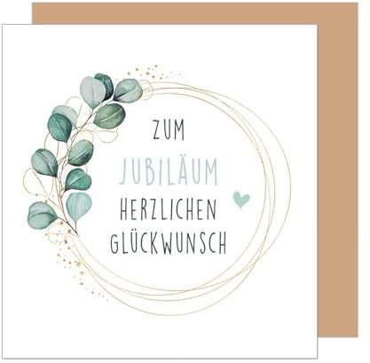 Edition Seidel Premium quadratische Glückwunschkarte zum Jubiläum mit Umschlag. Jubiläumskarte Ehrentag Grußkarte Billet Mann Frau Feier Firma (JQ100 SW025)