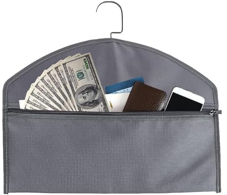 Geheime Sicherheits-Kleiderentasche | Feuerfest & Wasserfest | Versteckte Geldtasche für Bargeld, Dokumente & Schmuck, Tragbare Aufbewahrung mit großer Kapazität für Reisen, Zuhause & Büro