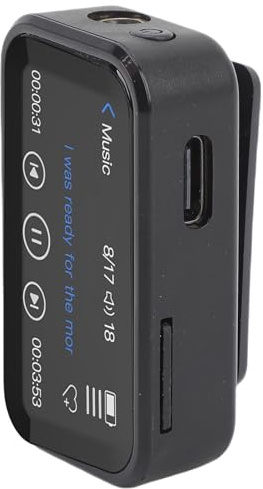 Cuifati 32 GB MP3 -spelare med Bluetooth & Back Clip, 1.47in Full Pekskärm Portable Music Player, Hifi Lossless Music Media Player for Sport Running, Upp Till 256 GB Utbyggbar