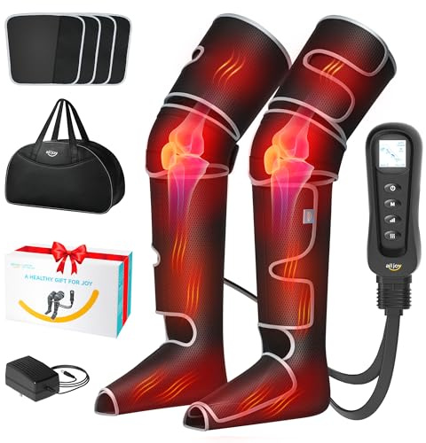 ALLJOY Masajeador de Piernas Presoterapia, Masajeador de Compresión para Piernas para la Circulación, 2 Niveles 5 Modos 4 Intensidades, Regalo Hombre Mujer
