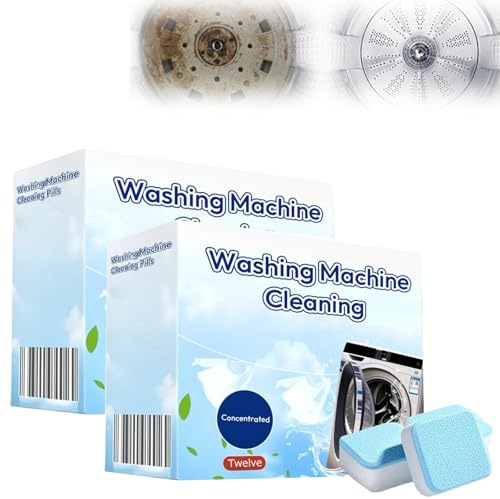 Waschmaschinenreiniger, Tiefenreinigung von Waschmaschine Dishwasher Tablets, Washing Machine Cleaner, 12 Stück Geschirrspültabs Hygienespüler Wäsche für Waschmaschine Hygiene Reinigung (2)