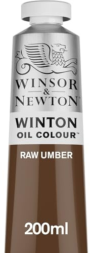 Winsor & Newton Winton 200ml Oil Colour - Raw Umber,1437554 | High-quality pigments, Durable, Lightfast, Permanent, Uniform Consistency, Great Pigment Load