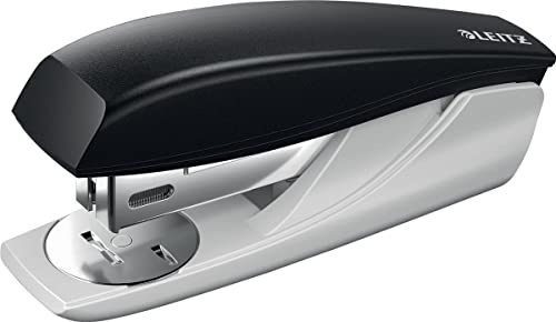 Leitz Cucitrice da Ufficio Compatta, Capacità fino a 25 Fogli, Nero, Design Ergonomico, Include Punti, Gamma NeXXt, Blister, 55016095, graffettatrice