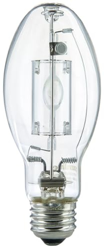 Sunlite MP150/C/U/MED M90/O Protected Metal Halide Lamp, 100 Watts, Medium Base (E26), Pulse Start, ED17, 8500 Lumens, Clear, 4000K Cool White, 1 Pack