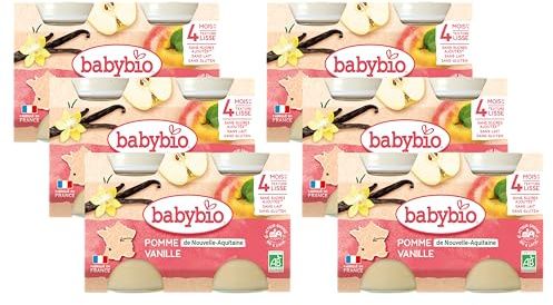 Babybio - Petits Pots Pomme d'Aquitaine 2x130 g - PACK de 6 - 4 Mois - BIO