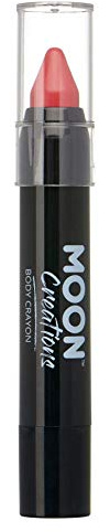 Moon Creations Face Paint Stick Body Crayons | Bright Pink | 3.2g | Sweat Proof & Water-Resistant Face Paint | Cruelty Free, Made in UK | For Kids, Adults, Fancy Dress, Festivals, Halloween
