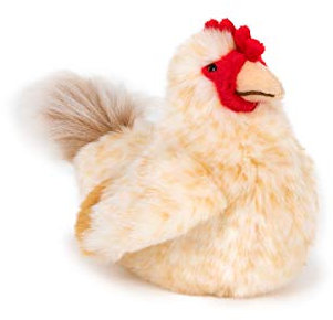 Unbekannt Stofftier Huhn 23 cm, Kuscheltier Plüschtier, Hähnchen Gockel Hahn Hennen