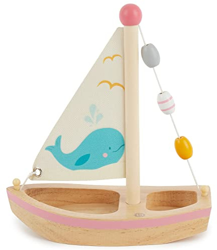 Bieco Wooden Sailboat Toy for Kids - Bath Toy, Sandpit - Toddler Boat - Water - Wooden Boat for Children - Sandbox Decoration - 17.5x9x20 cm