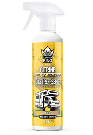 Caravan King – Toilet Refresher Spray – Antibacterial Bathroom Cleaner with Lemon Scent for Caravan & Motorhome Toilets, 500ml