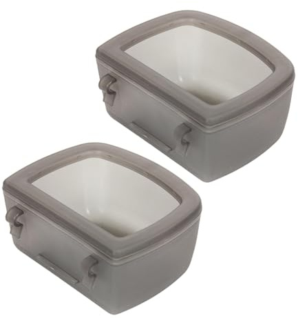 Milageto Bols Suspendus en Caisse pour Animaux de Compagnie, 2 pièces, Alimentation Lente, Distributeur d'eau sans déversement, Plat de Boisson, Bol d'eau pour, Gris