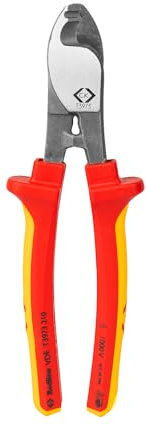 C.K Redline VDE Cable Cutters 210mm, German Made Razor Sharp Electrical Wire Cutter & Stripper, Heavy Duty Croppers for Electrician, Electricians Snips, CK Tools T3973 210