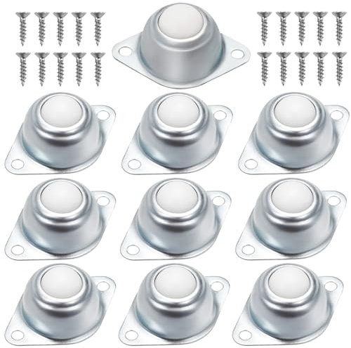 Vwoqiy 10 Piezas Ruedas para Muebles Pesados Pequeñas, Rodamientos de Transferencia de Bolas, Rueda de Bola de Nylon, Ruedas Giratorias Pequeñas para Muebles, Sillas de Ruedas