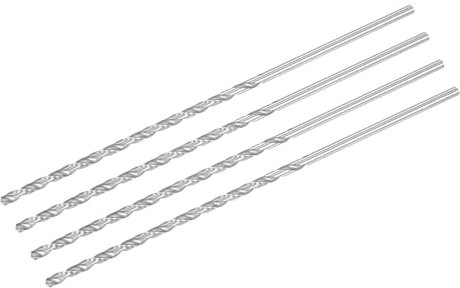 sourcing map 3.5mm Twist Drill Bits, High-Speed Steel Straight Shank Extra Long Drill Bit 160mm Length for Wood Plastic Aluminum, 4pcs