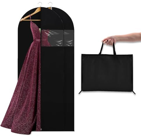 Kleidersäcke lang, 2 Stück Business Kleidersack 180 x 60 cm, faltbare Kleidersäcke mit Reißverschlüssen, Hochwertige Kleiderhülle für Anzüge, Mäntel, Kleider, Aufbewahrung Kleiderhülle