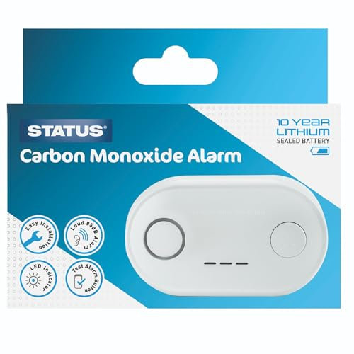 Status Carbon Monoxide Alarm | Home Carbon Monoxide Detector including Batteries | White | S10YCMASB1PKB4