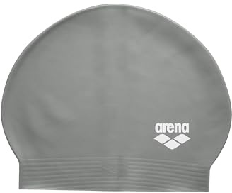 Arena Unisex Soft Latex II Swim Cap for Women and Men Fitness Swimmers Intensive Training Durable Soft Elastic Bathing Flat Cap, Silver/Black