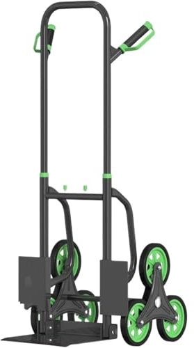 XFYESL Car End Pipes Heavy Duty Dolly Cart For Stairs，Thickened Upgraded Steel Tube Folding Stair Climbing Trolley With Six Wheels A home Hand Truck