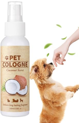 Spray de aceite de coco para mascotas, perfume para perros para perros, perfume para perros para cabeza de mascotas, spray para perros de coco, buen efecto desodorizante y fragancia de larga